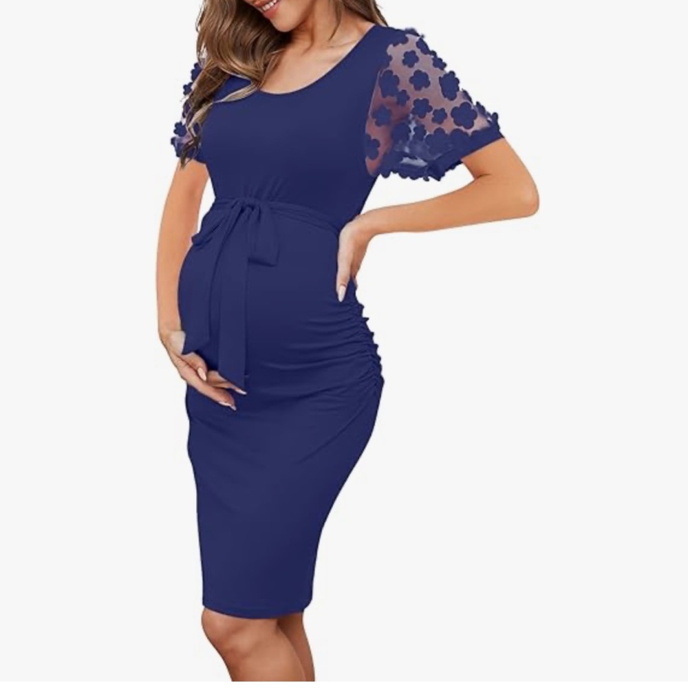 Navy Maternity Dress